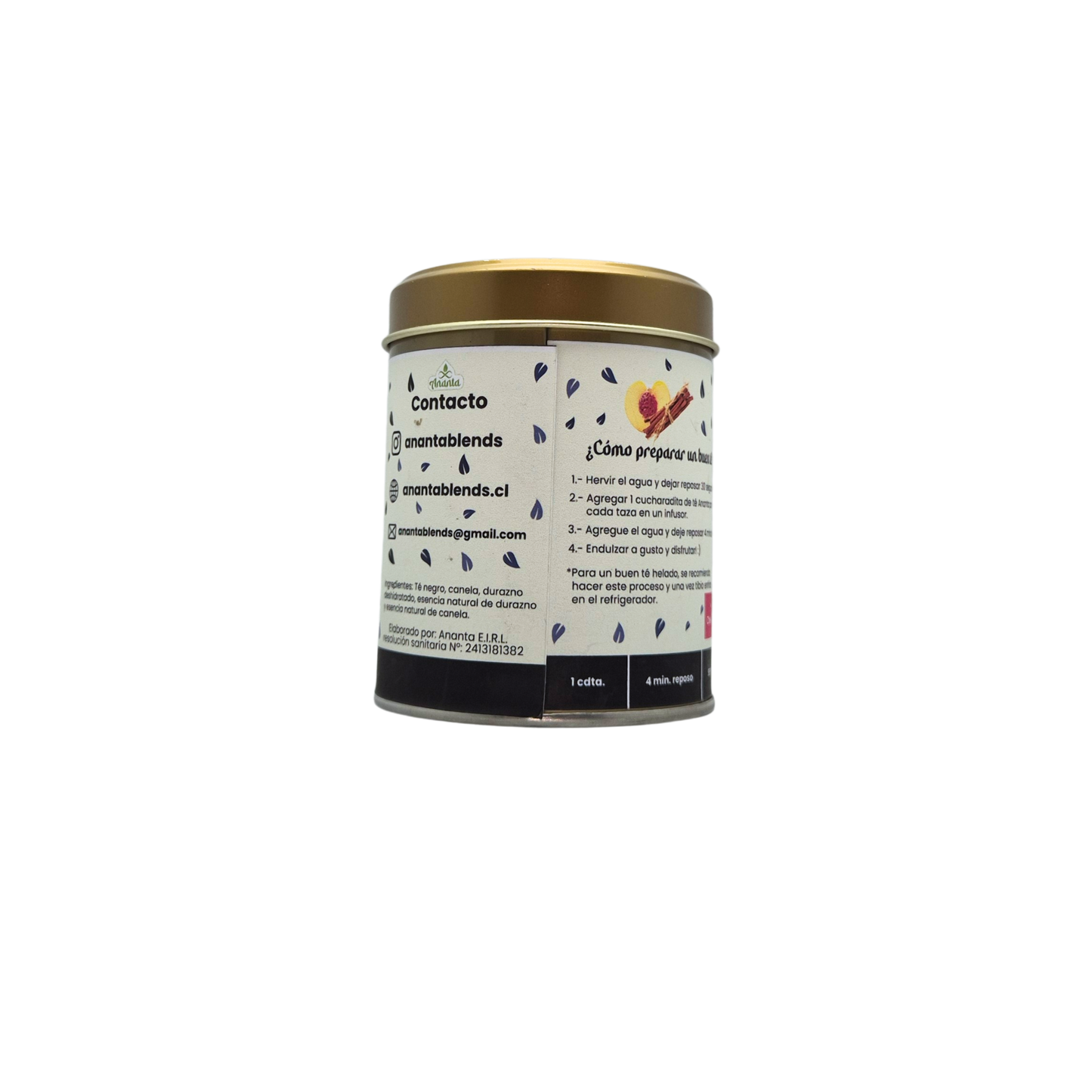 Té negro con durazno y canela