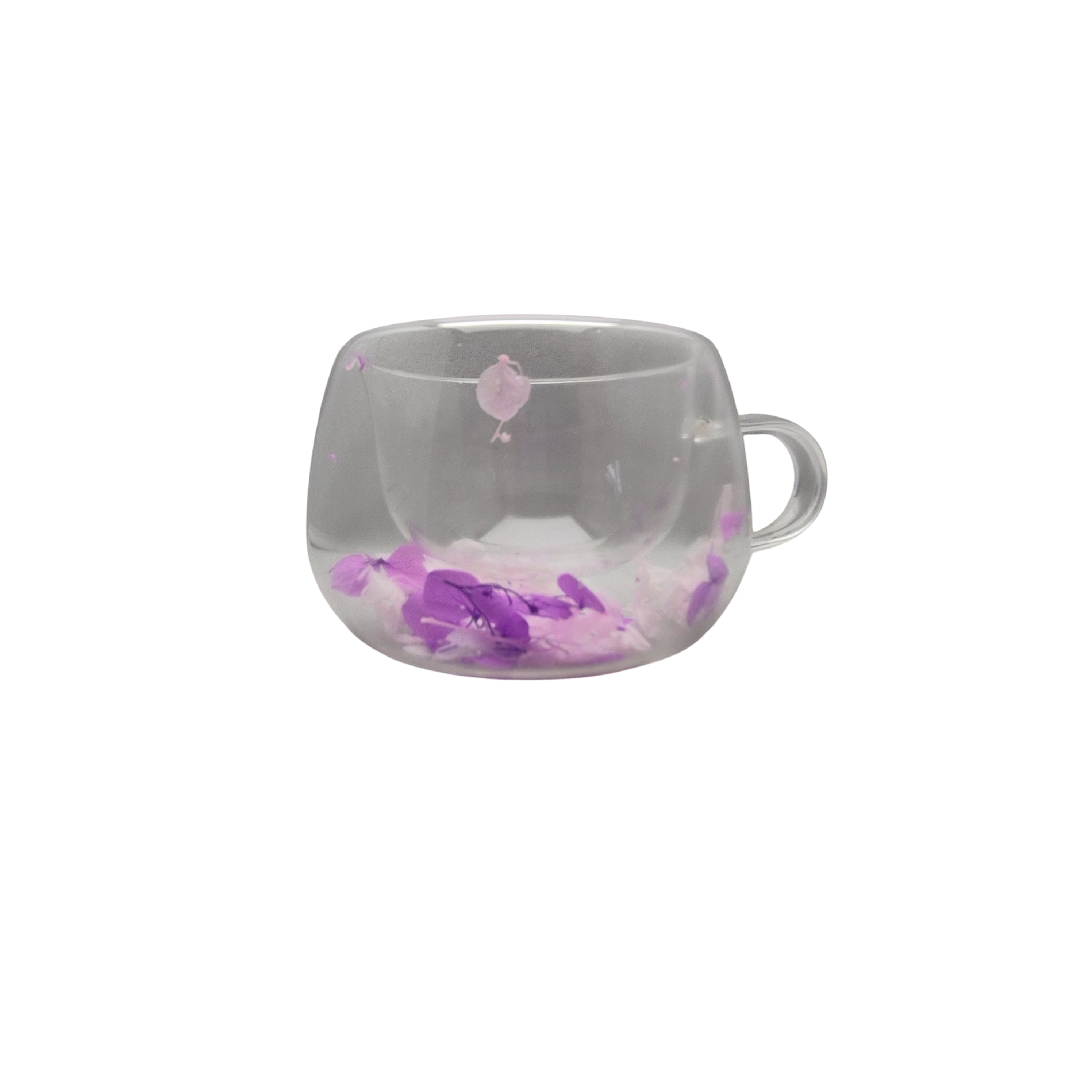 Taza floral vidrio