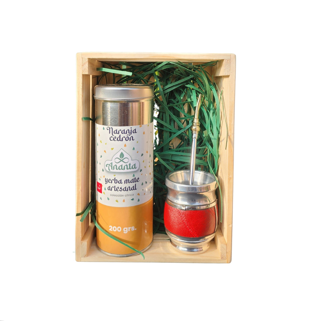 Pack yerba mate + mate con bombilla + caja gratis