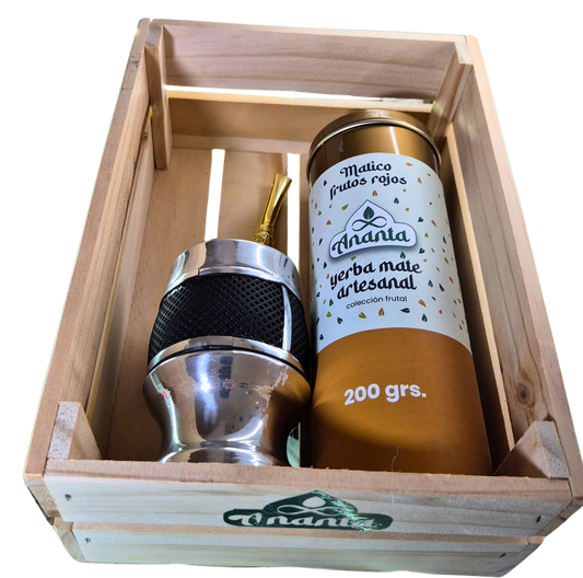 Pack matero + yerba + bombilla + caja madera gratis