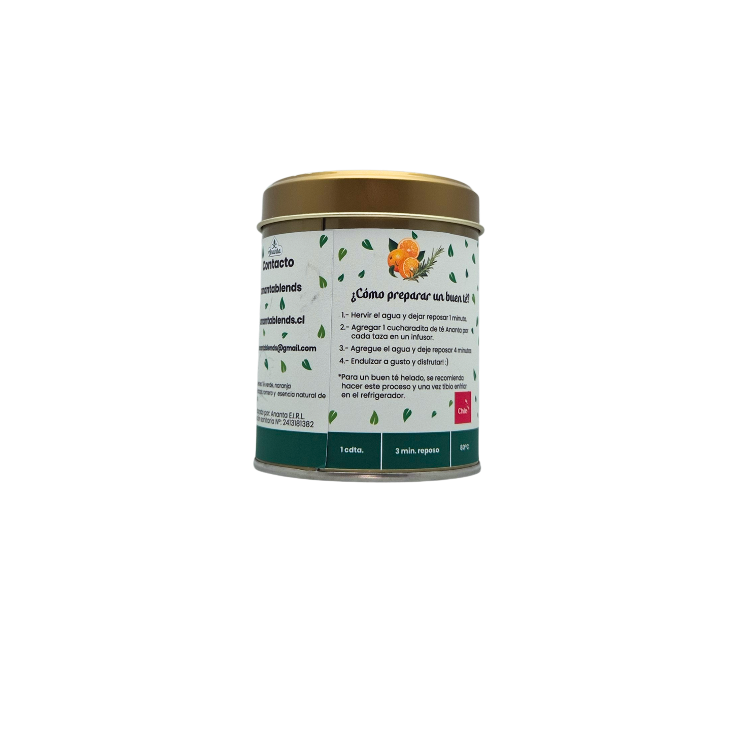 Té verde naranja romero